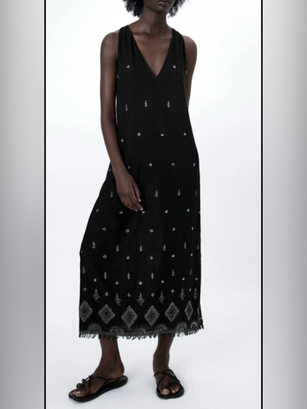 Limited edition NWT Zara EMBROIDERED MIDI DRESS